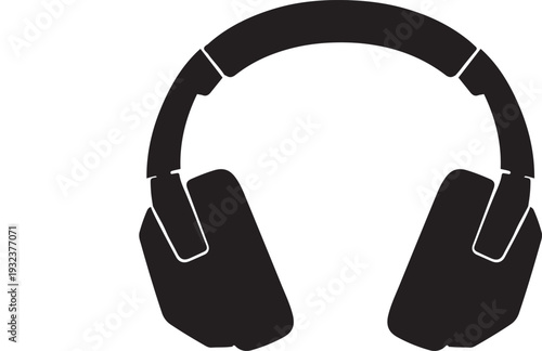 Isolated headphones vector illustration on a white background featuring a modern stereo headset symbol for music and audio technology design