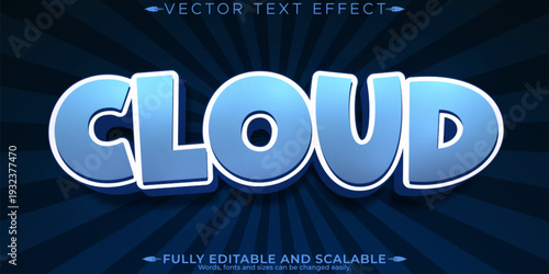 A premium cloud text effect with editable and scalable vector design