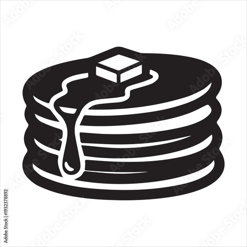 Pancakes stack icon simple flat vector glyph design isolated on white background