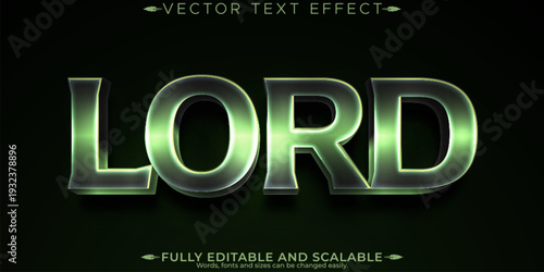Premium green vintage text effect, editable Lord text style theme