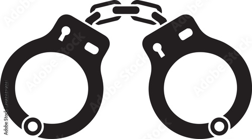 Handcuffs or hand restraints for criminals flat vector icon for law enforcement apps and websites