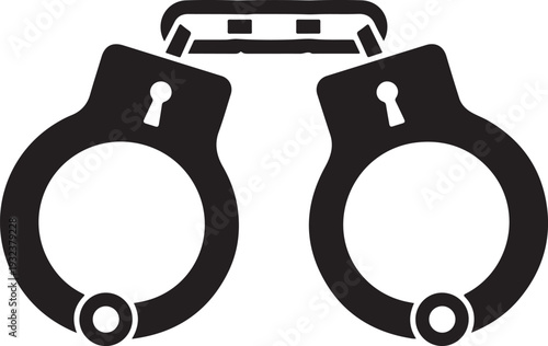 Handcuffs or hand restraints for criminals flat vector icon for law enforcement apps and websites