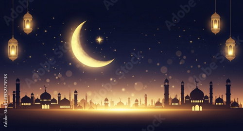 Ramadan Mubarak: A Serene Night Atmosphere