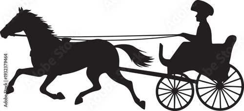 Harness racing silhouette