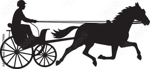 Harness racing silhouette