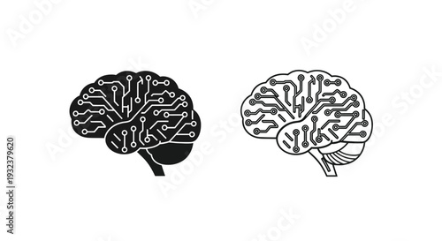 Digital brain illustrations a concept of artificial intelligence and neural networks