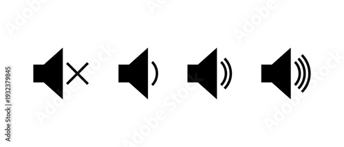 Volume speaker icon set. Sound level symbol