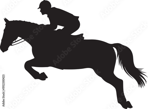 Horse rider vector silhouette