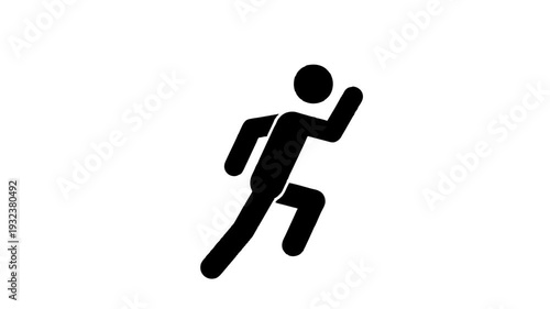 Animated Running Man Exercise Pictogram Seamless Loop Cardio Workout Animation