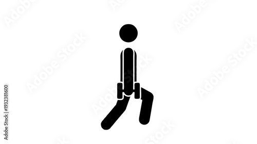 Animated Lower Body Dumbbell Workout Pictogram Seamless Loop Strength Training