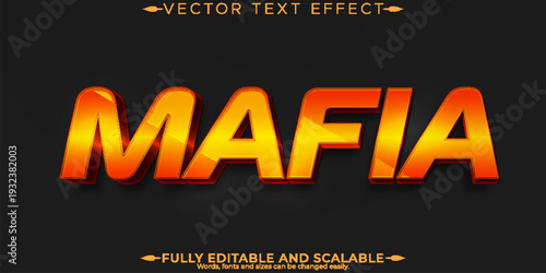 A premium vector text effect with a fully editable and scalable mafia theme