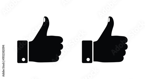 Two black thumbs up symbols displayed on a white background