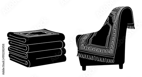 Intricate celestial and geometric patterns on contrasting black backgrounds with moon and star motifs Vector, illustration
