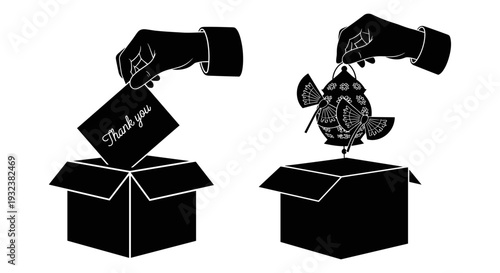 Serving staff preparing a meal at a small table with a guest Vector, illustration
