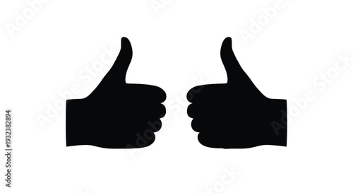 Two black silhouettes of hands giving a thumbs up gesture