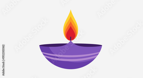 Diwali Diya Lamp Illustration – Traditional Oil Light Festival Vector Design
