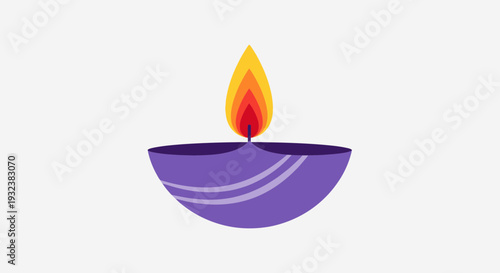 Diwali Diya Lamp Illustration – Traditional Oil Light Festival Vector Design