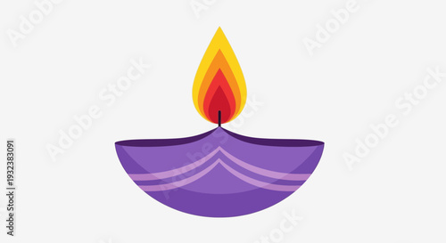 Diwali Diya Lamp Illustration – Traditional Oil Light Festival Vector Design