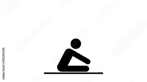 Animated Sit to Stand Exercise Pictogram Seamless Loop Functional Fitness Movement
