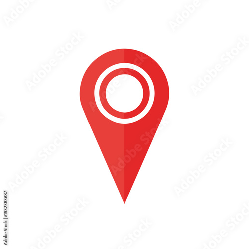 Free Download A red pin icon, designed to indicate location on a map - GFXLoad