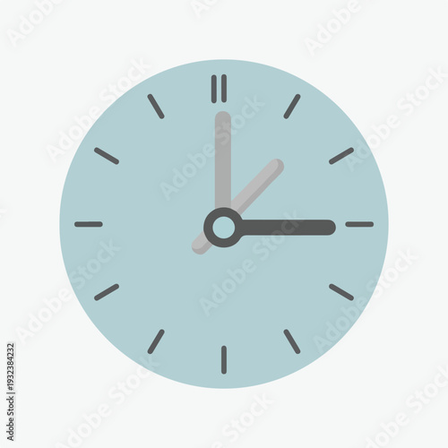 A round clock graphic with hands indicating time