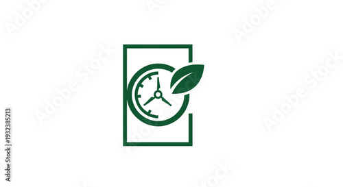 Green Clock Icon Symbolizing Eco-Friendly Time Management.