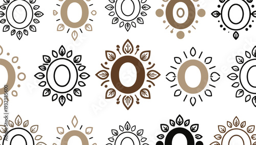 Set of bohemian mandala icons vector