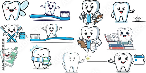 set of tooth brushes