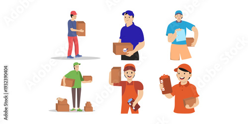 Delivery Person Holding Package and Checklist