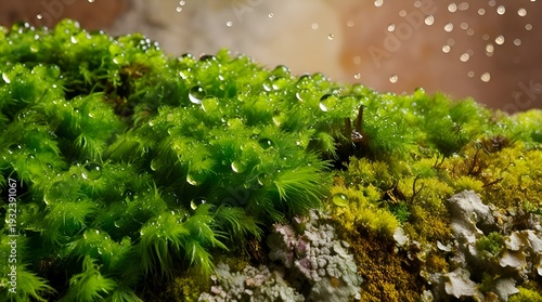 Raindrops Glistening on a Lush Carpet of Vibrant Green Grass