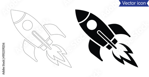 Rocket icon set. Startup icon vector. rocket launcher icon