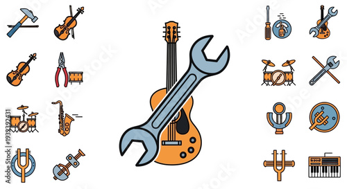 Musical Instrument Repair and Maintenance Icons