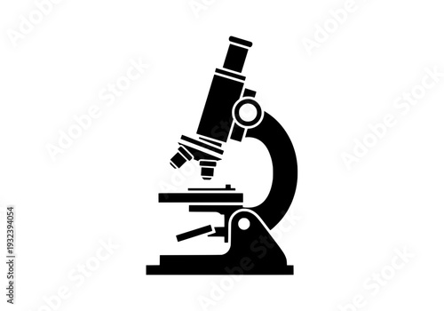 Microscope illustration for scientific research and laboratory equipment usage close-up view
