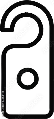 Do not disturb sign with circle for door knob black outline, isolated on transparent background design element