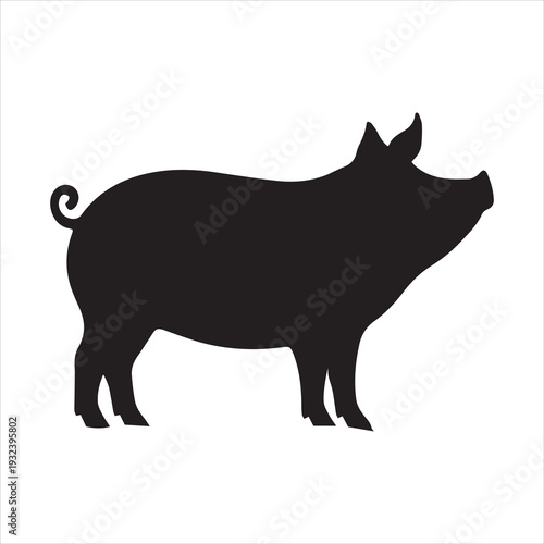 A pig silhouette vector design.