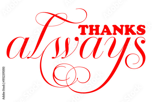 THANKS always - 感謝の気持ちを伝える、THANKS alwaysのロゴマーク、母の日や父の日、誕生日のメッセージなどに
