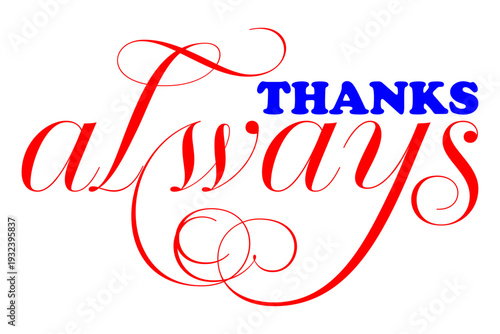 THANKS always - 感謝の気持ちを伝える、THANKS alwaysのロゴマーク、母の日や父の日、誕生日のメッセージなどに
