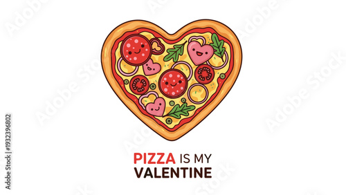 Two adorable puppies, one tan and one brown, sharing a sweet kiss under a large floating red heart for valentine day.