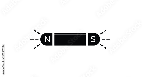 Simple graphic depicting a bar magnet with north and south poles