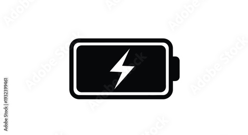 Black and white illustration of a partially charged battery icon