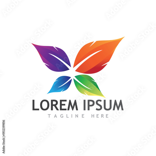 Artistic Flower Symbol Vector Illustration