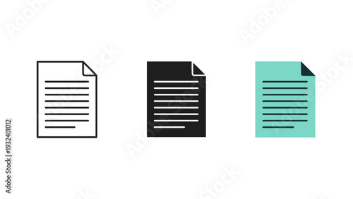 Three documents with different colored backgrounds Vector