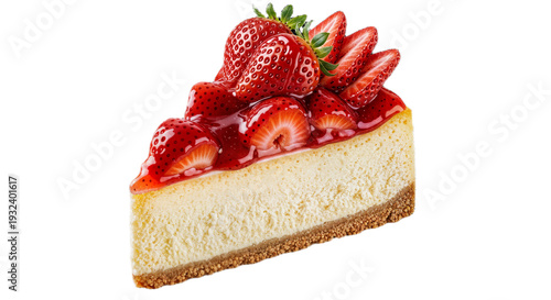 Wallpaper Mural Delicious slice of cheesecake with strawberries on top isolated on transparent background Torontodigital.ca