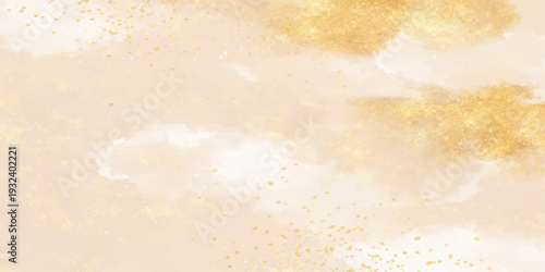 Abstract Watercolor Sky: Capturing the beauty of nature with soft watercolor washes, this image evokes a sense of tranquility. The image features a sky with shades of gold and cream. 