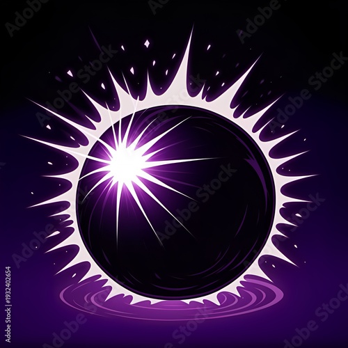 Powerful cosmic burst of energy in space with vibrant purple glow, perfect for modern sci-fi designs and dynamic tech backgrounds that demand attention