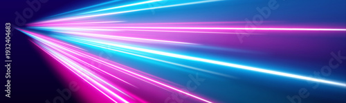 Vibrant neon ribbons twist rapidly, forming a luminous expressway of color. Blended gradients amplify speed and depth. Ideal for dynamic digital compositions. vector