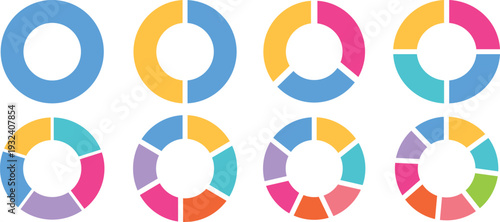 Pie and Doughnut Charts Collection – Analytics Dashboard Elements - Flat Design Circular Statistics Graphs – Business Infographic Pack