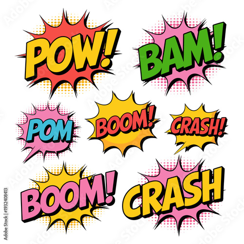 Colorful comic book explosion sound effects 4