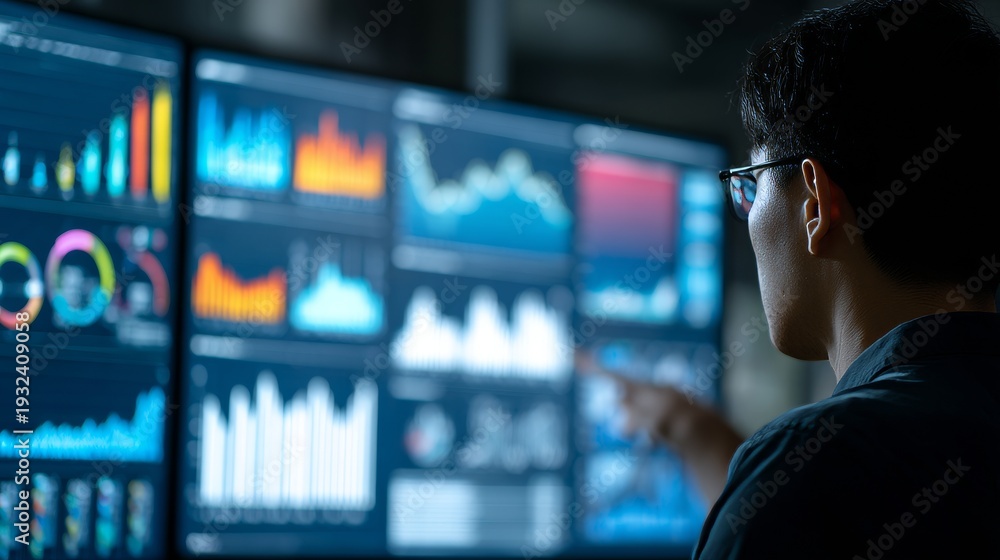 custom made wallpaper toronto digitalData analysis concept, person reviewing charts on screen 