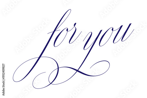 for you - 手書きの筆文字で書いた、for you（あなたへ）のレタリング（カリグラフィー）によるロゴタイプ
